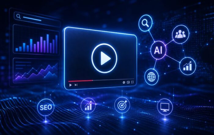 Futuristic graphic for AI video production