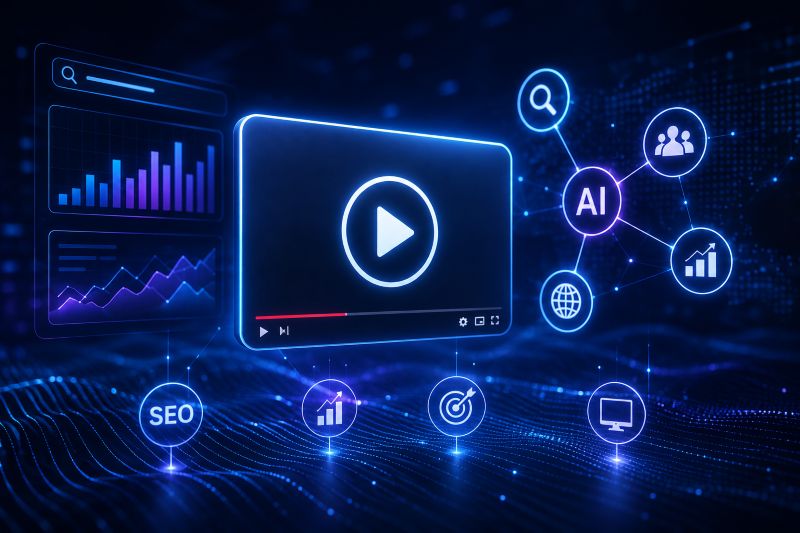 Futuristic graphic for AI video production