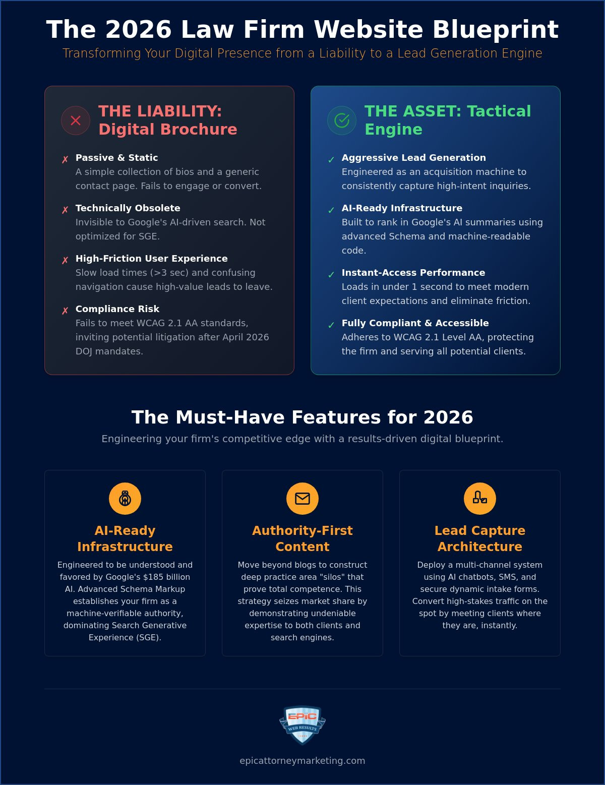 Must-Have Features for a Law Firm Website in 2026: The Blueprint for Market Dominance