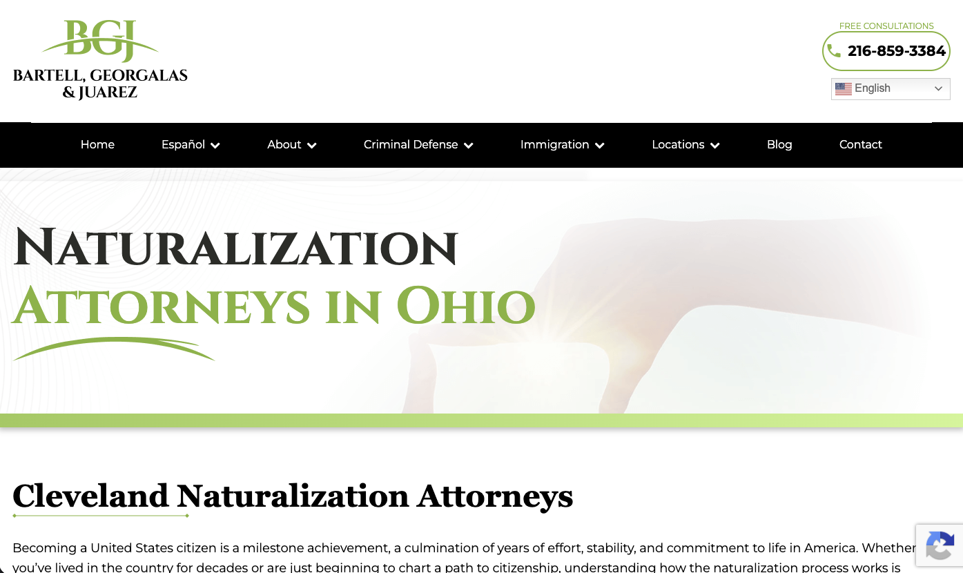 BGJ naturalization page before the website redesign